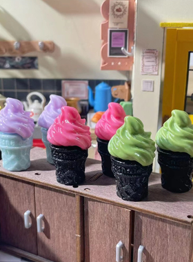 定制麦当当立体冰淇淋甜筒仿真食玩diy奶油胶钥匙扣树脂装饰摆件