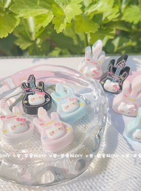 定制卡通kt小吉他微缩食玩diy手工奶油胶冰箱贴发夹树脂配件摆件