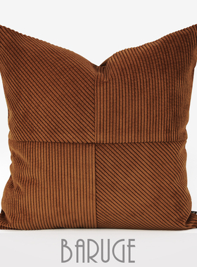 橘色绿色米色复古抱枕拼接橙色沙发靠垫样板间定制靠枕客厅腰枕