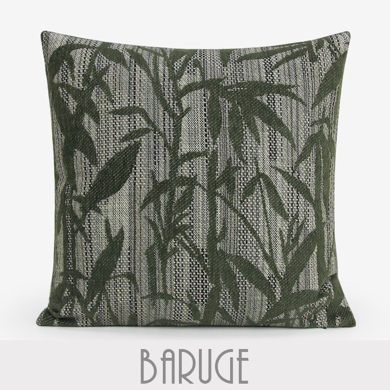布瑞格高档提花竹叶抱枕50/55