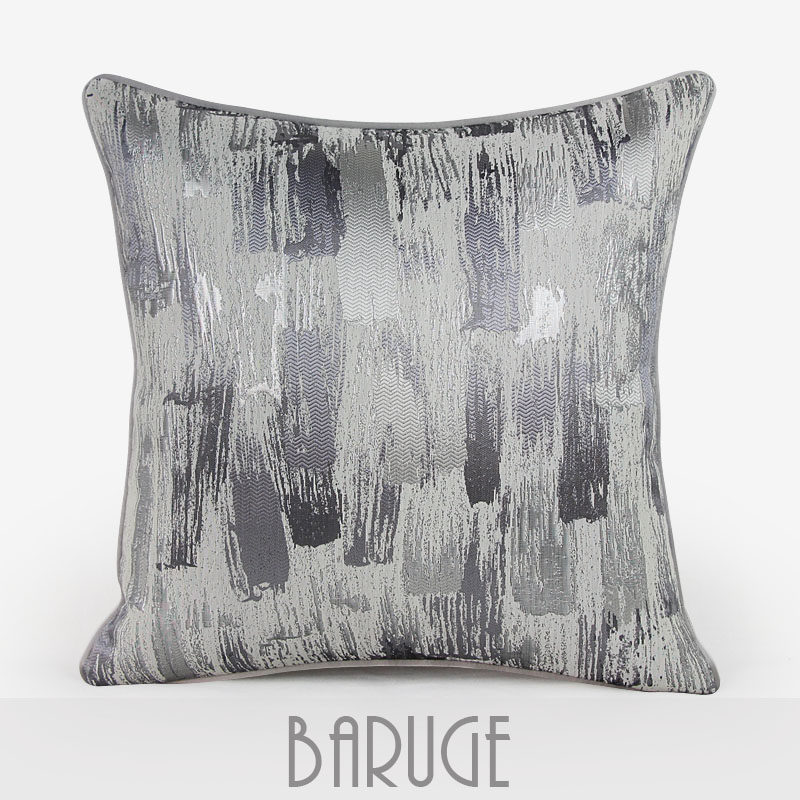 样板房简约灰色抽象渐变抱枕机理棉麻靠包酒店公寓沙发软装靠垫