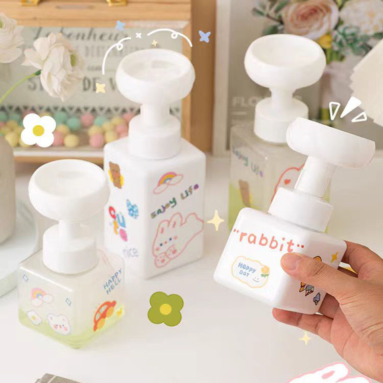 花朵泡沫起泡瓶可爱浴室乳液洗面奶洗手液打泡器创意按压式分装瓶