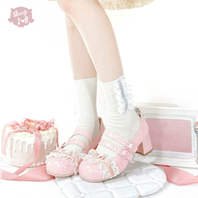 【现货】提拉米苏中跟 绵羊泡芙原创Lolita联动款百搭单鞋