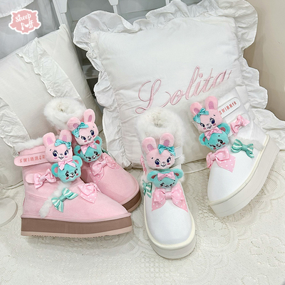 【现货】swimmer联名雪地靴绵羊泡芙Lolita加绒保暖