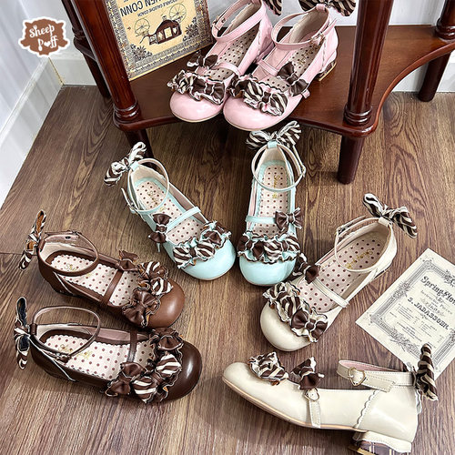 【定金三团】薄脆板巧 低跟绵羊泡芙Lolita巧克力蝴蝶结低跟单鞋