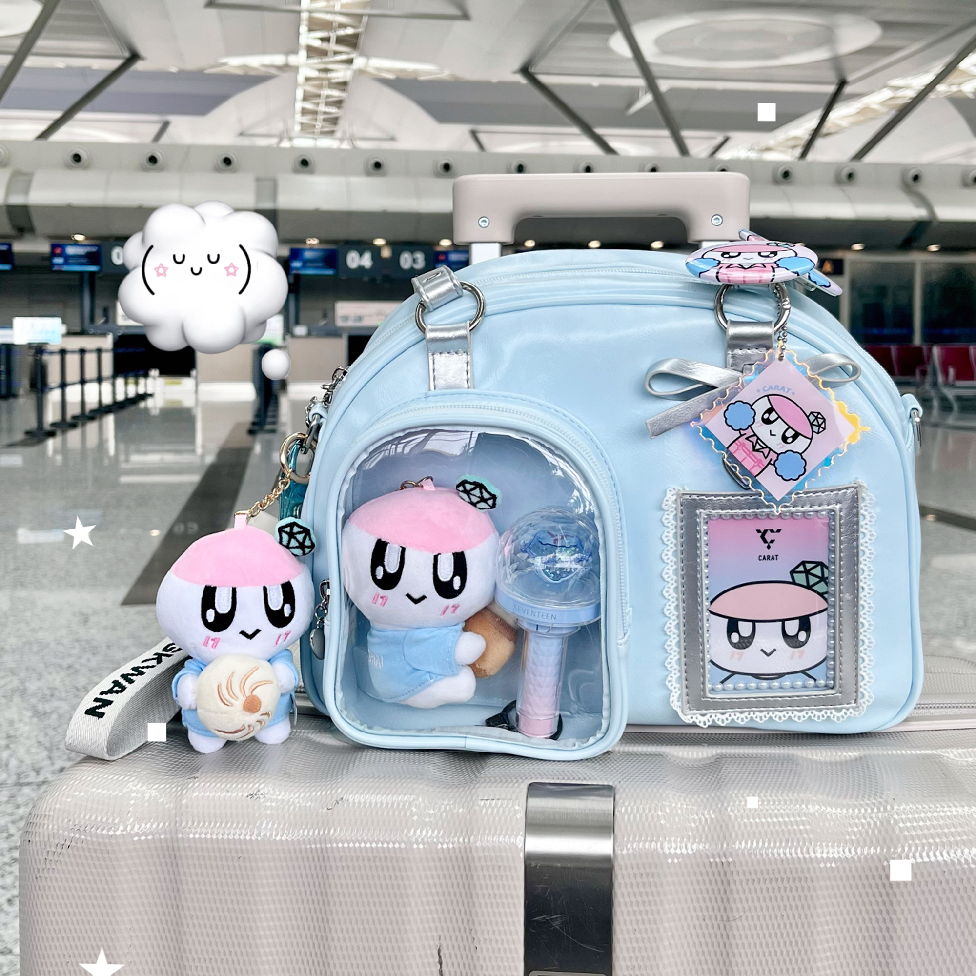 【收藏】馒头痛追星二次元娃包棉花娃娃单肩痛包拼色日常通勤包