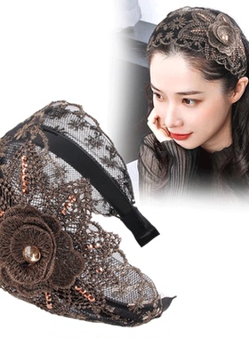 燕幂发箍蕾丝甜美点钻