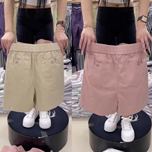 2025夏季新款纯棉休闲短裤女高腰显瘦百搭五分裤小个子宽松哈伦裤