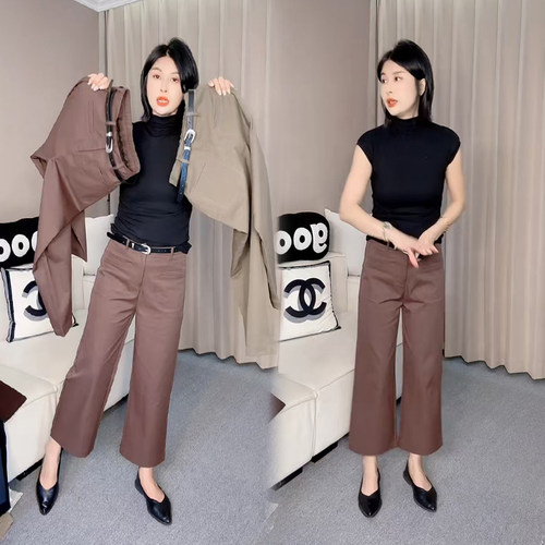 2025秋季新款法棍裤女士直筒