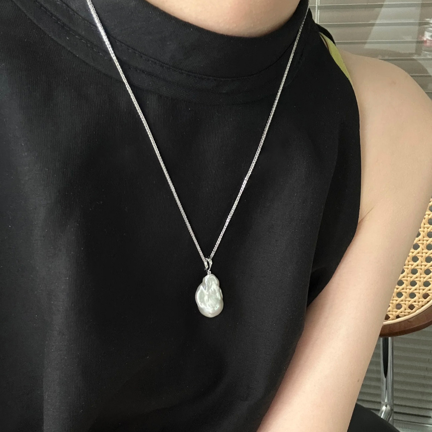 高品质巴洛克淡水珍珠长款项链女