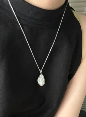 高品质巴洛克淡水珍珠长款项链女