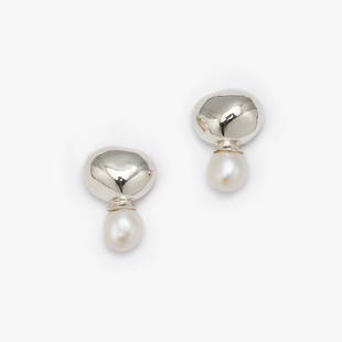 巴洛克珍珠耳钉女2026新款小众设计高级轻奢银球耳饰S925银针耳环