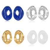 张小斐同款 风穴大号简约耳钉女小众设计气质百搭S925银针珐琅耳环