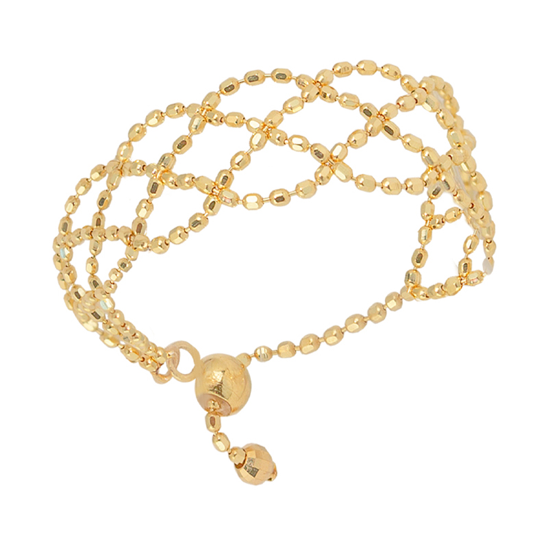 米珠编织网纹蕾丝软链条可调节仙女戒指原创小众设计气质简约手饰