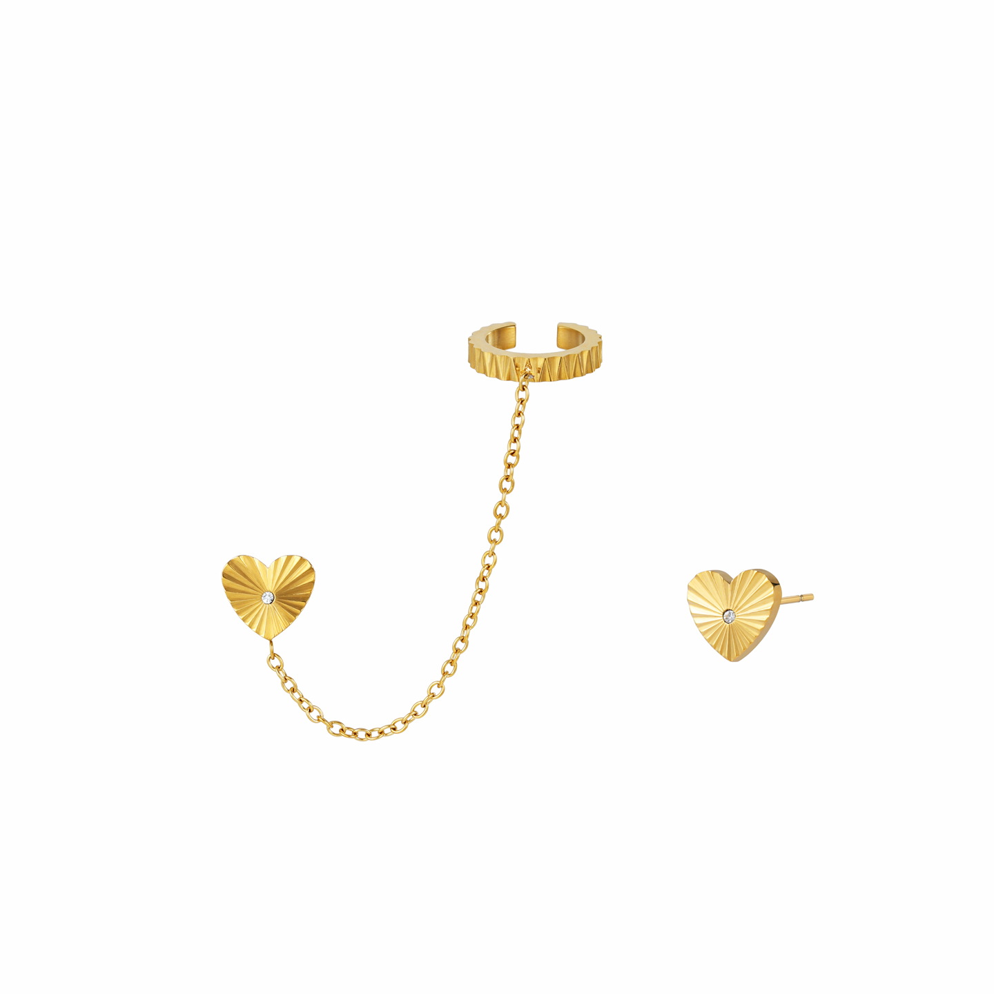 爱心纹理流苏AB款耳钉女