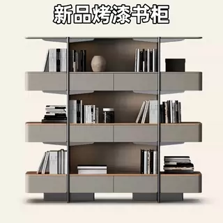 新品烤漆书架书柜置物架意式顶天立地多层收纳架落地隔断展示架
