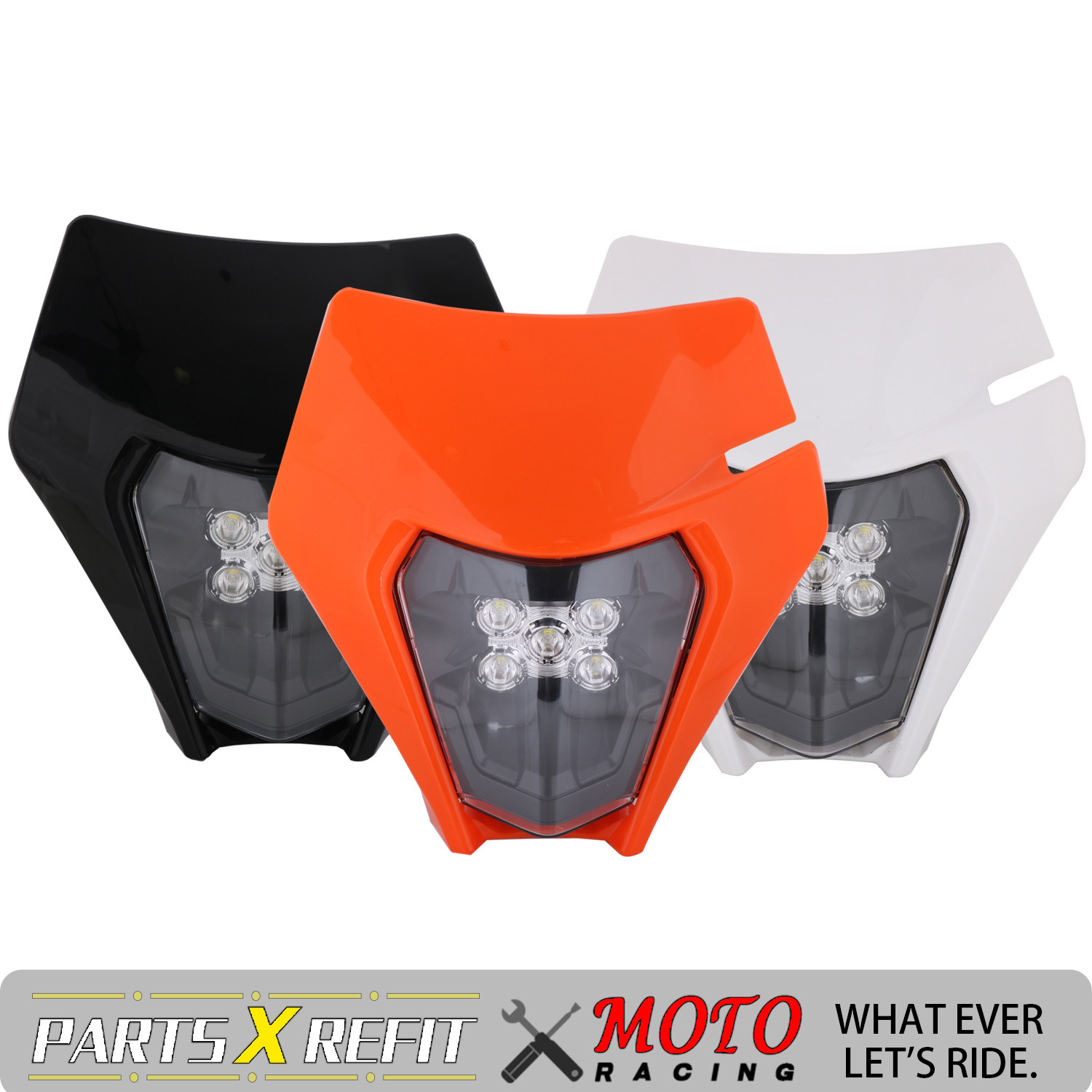 适用KTM摩托车改装装饰配件前大灯照明灯 前大灯灯罩LED强光大灯,摩托车/装备/配件,摩托车牌照架,淘宝优惠券,粉丝福利购,淘宝优惠卷