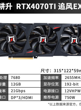 耕升（GAINWARD） RTX 4070 Ti 追风 EX 电竞游戏台式显卡9.9成新