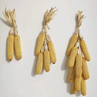 干玉米串装饰五谷丰登干玉米棒子编织挂件农作物农家乐装饰包邮
