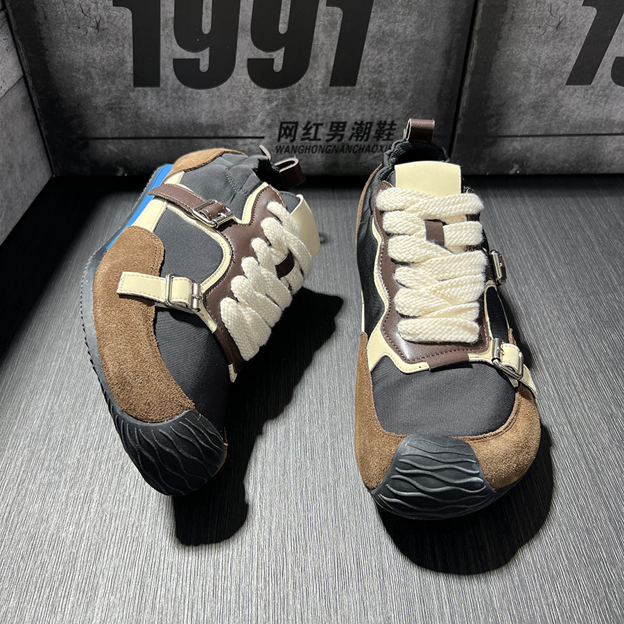 德训新厚底阿甘鞋同款红色复古