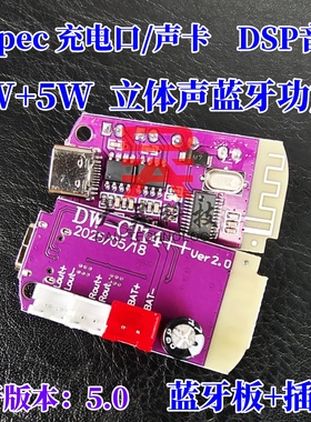第十代CT14 DSP音效 typec充电口立体声蓝牙 F类双5W功放超重低音