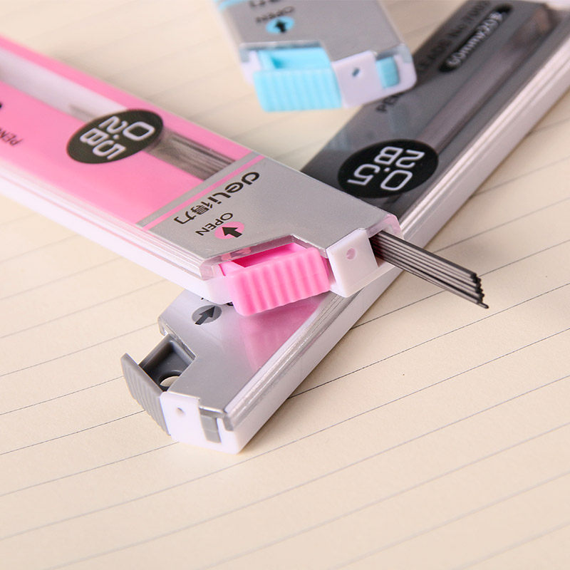 DELI 7003|7004 자동 연필 리필 2B 심 자동 연필심 0.5|0.7MM 깨지기 쉽지 않음