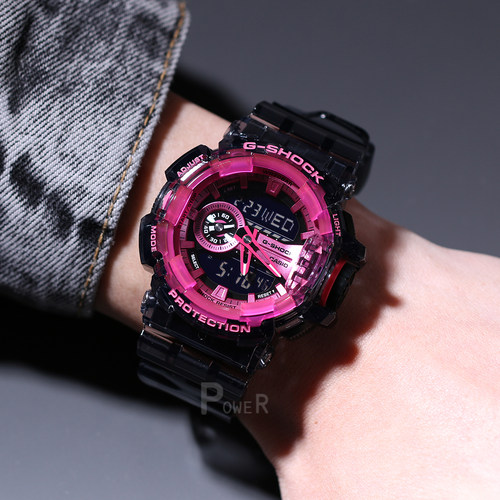 卡西欧双显示透明时尚潮款手表