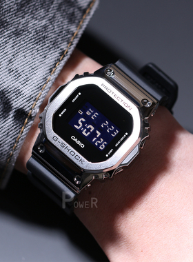 卡西欧G-SHOCK金属方块GM-5600-1 B-1 B-3 GMW-B5000D-1 GD-9 110