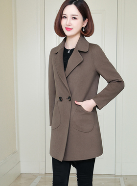 女装纸样D815秋冬中长款翻驳西服领上衣外套服装裁衣图纸裁剪纸板