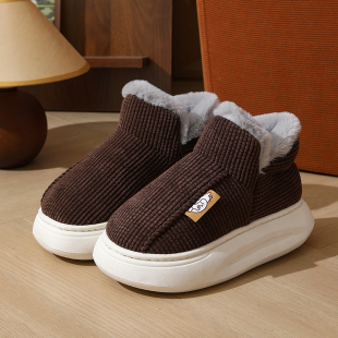 厚底包跟棉拖鞋 新款 防滑加厚底保暖一脚蹬棉拖鞋 女秋冬季 棉鞋