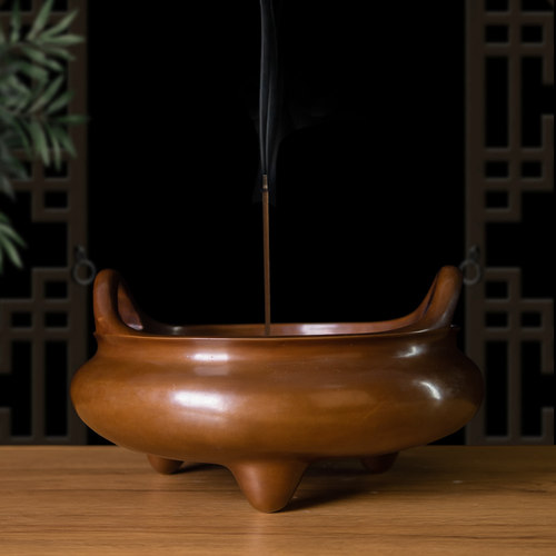 仿古紫铜三足桥耳炉炉宣德炉