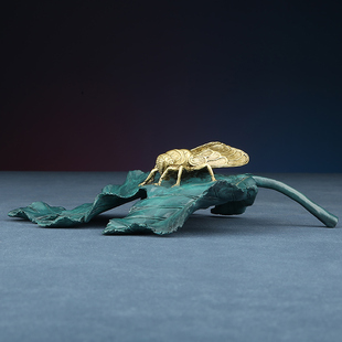 彩铜一鸣惊人金蝉摆件办公室书房镇纸工艺品送老师同学教师节礼物