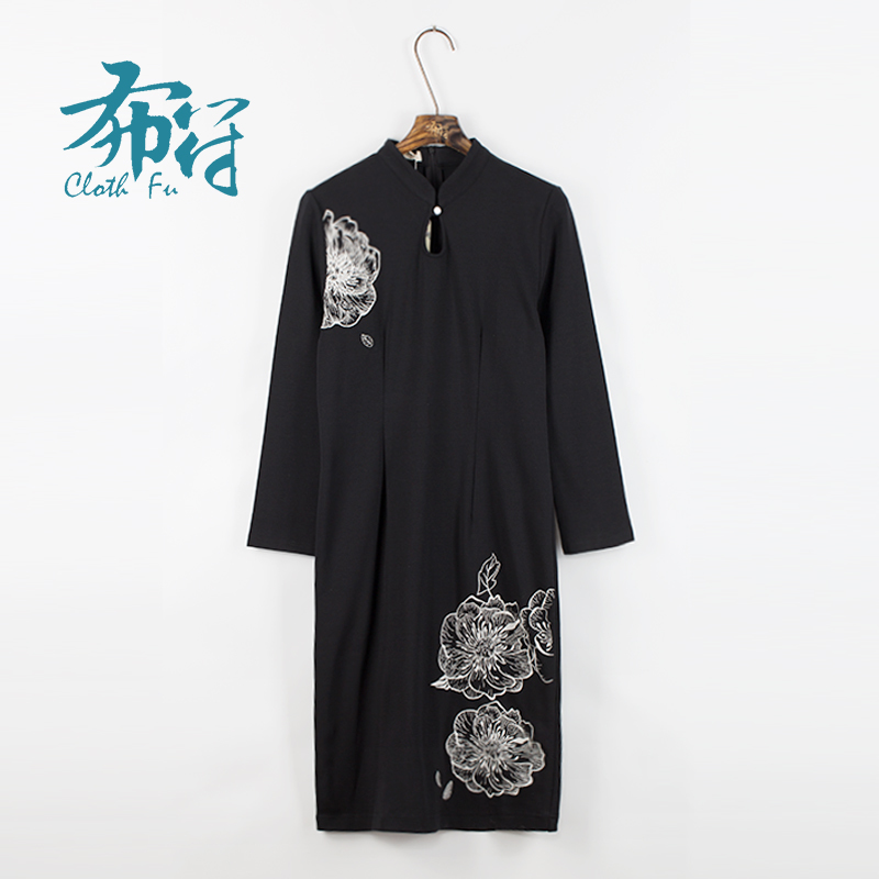 【秒杀特价】Cloth Fu/针织刺绣旗袍 女装/女士精品 旗袍 原图主图