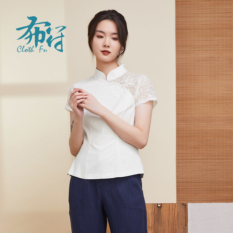 唐裝女中國風(fēng)布符夏季新款復(fù)古民國時(shí)尚原創(chuàng)盤扣改良旗袍上衣