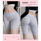 防走光 蜜桃臀弹力紧身显瘦内裤 性感运动裤 攻速开裆女提臀瑜伽短裤