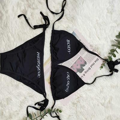 ROY11性感简约挂脖系带比基尼女