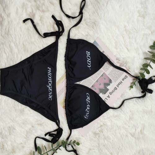 ROY11性感简约挂脖系带比基尼女