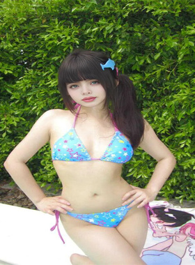 多巴胺蓝色星星比基尼分体绑带泳衣夏日海边度假可爱活力少女内衣