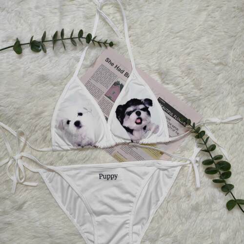 甜美图案多巴胺纯欲性感游泳衣女