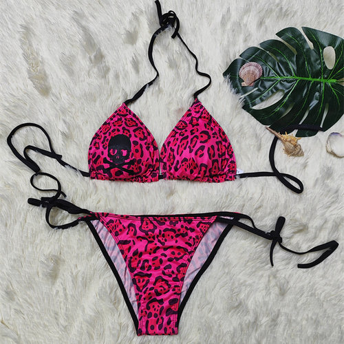 2025新款性感豹纹比基尼泳衣