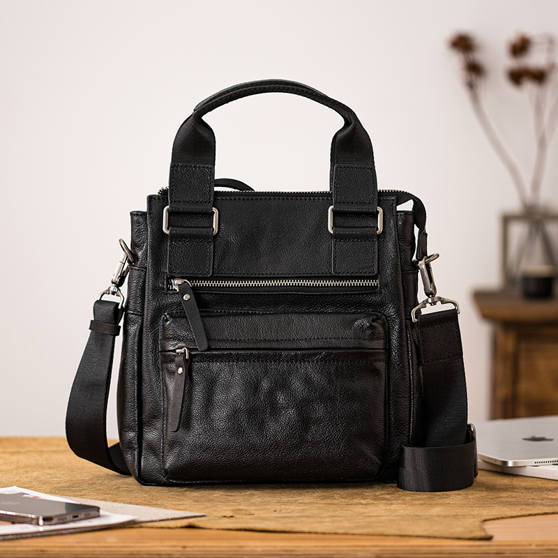 后步通勤百搭手提包真皮斜挎包男