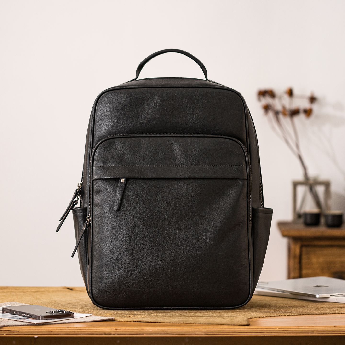 后步真皮双肩包大容量旅行背包潮