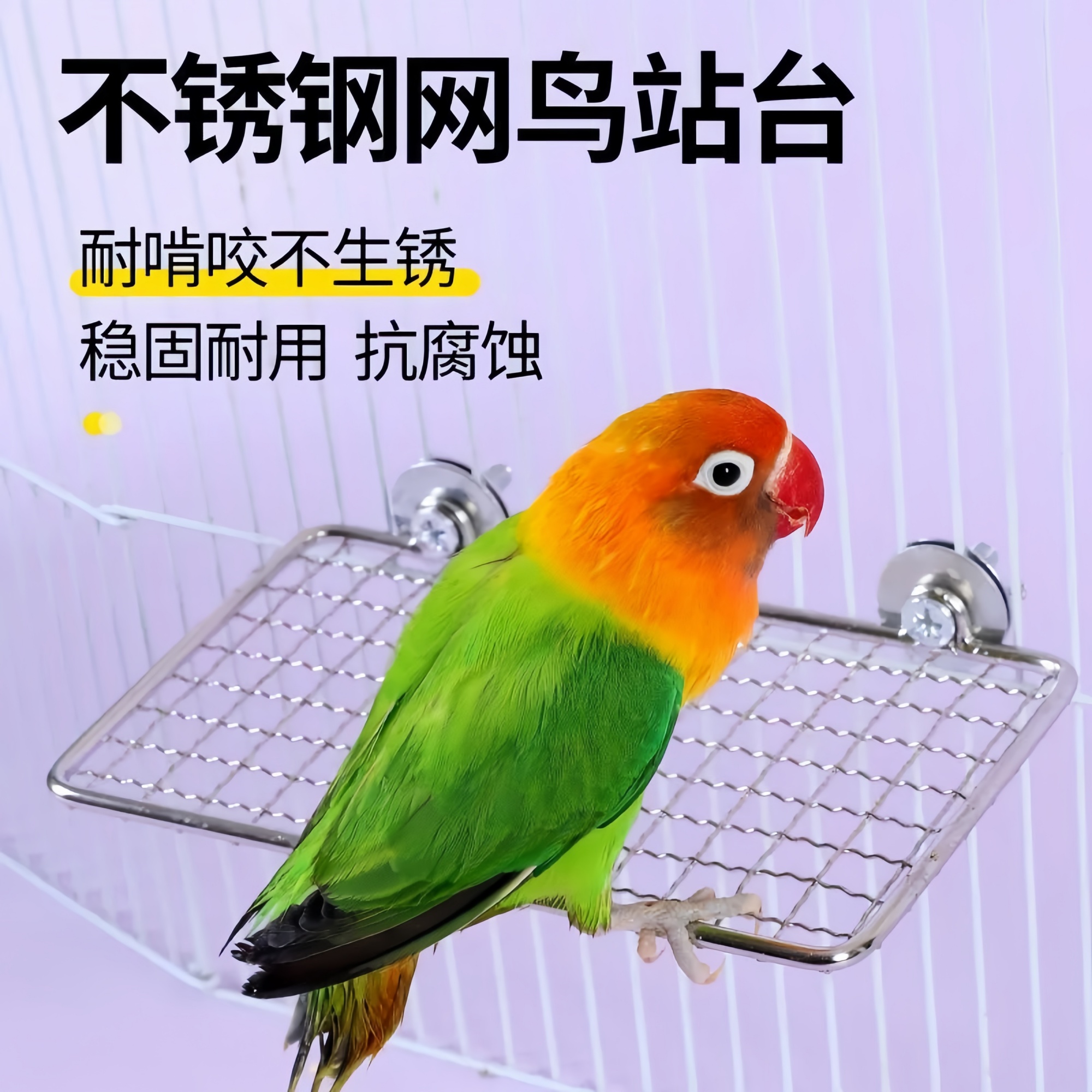 鹦鹉不锈钢鸟笼站台网训练互动