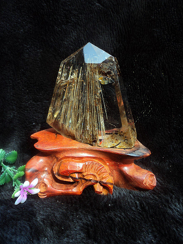 中国水晶矿石天然钛晶柱 发晶柱 水晶柱 水晶簇摆件120*80*35mm