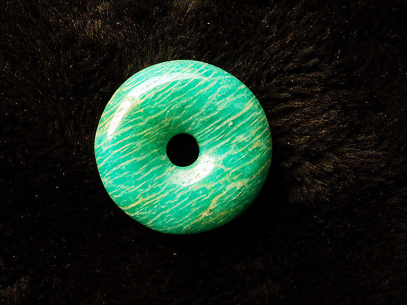 中国水晶矿石天然天河石平安扣吊坠 莫桑比克 天河石平平安安吊坠