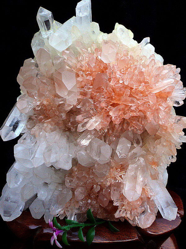 水晶矿石天然红兔毛水晶簇 红水晶簇 水晶柱摆件29*18cm 4.8kg