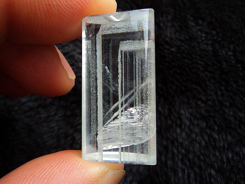 水晶矿石天然千层绿幽灵平安无事牌吊坠 高34&times;18&times;11mm 12.9g