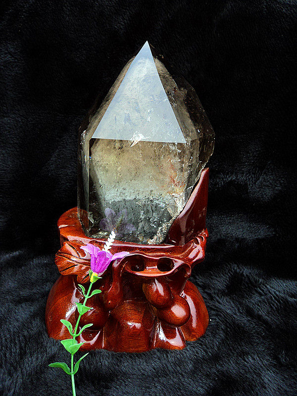 中国水晶矿石天然绿幽灵千层山银山 水晶柱210&times;100&times;80mm