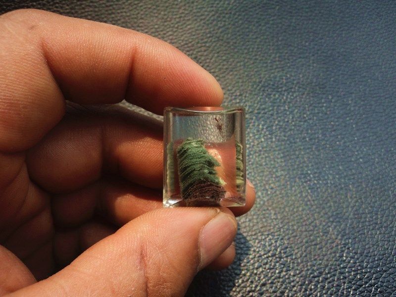 矿石天然绿幽灵千层幽灵水晶平安无事牌吊坠26&times;22&times;15mm15.4g