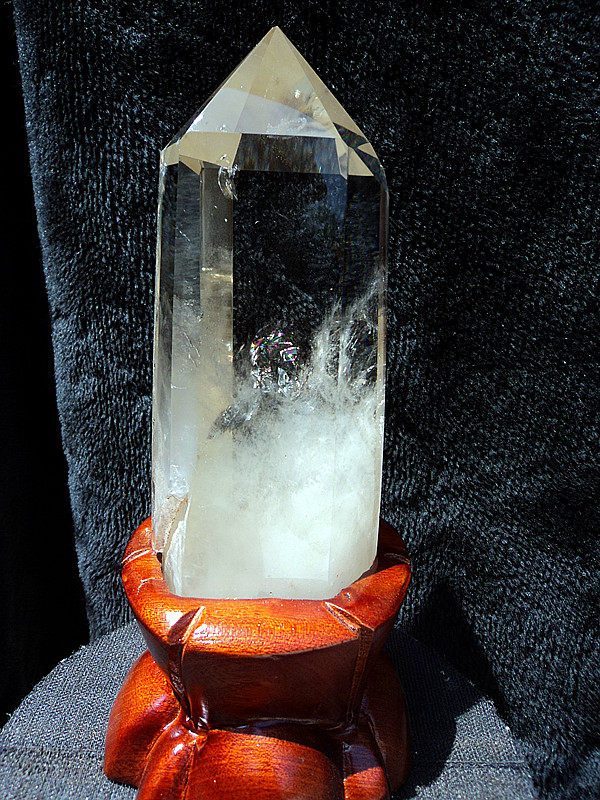 中国水晶矿石天然 白水晶柱 黄水晶柱 摆件225*70mm